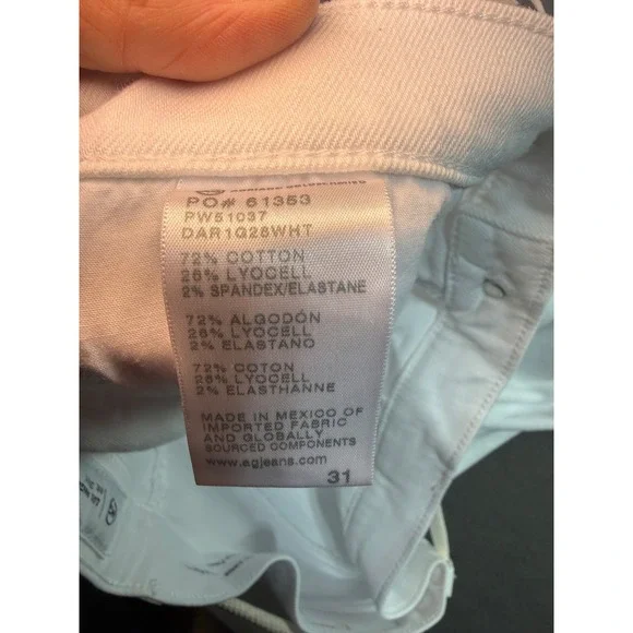 AG Adriano Goldschmied Saige Wide Leg Crop White Jeans Japanese Fabric NWT Sz 31